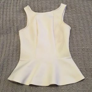 Guess Sleeveless White Peplum Top Size XS